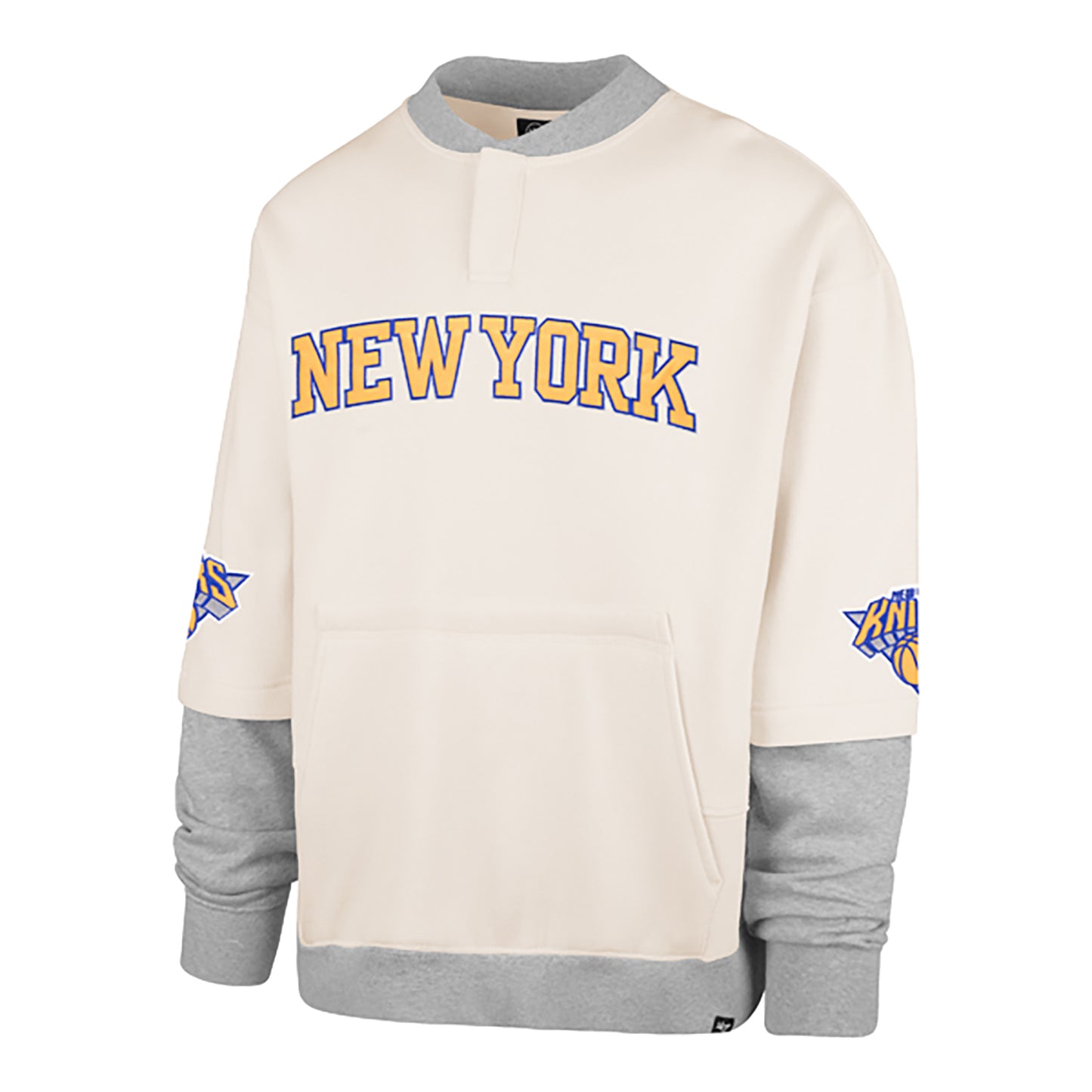 '47 Brand Knicks Trifecta Double Layered Snap Crew - Front View