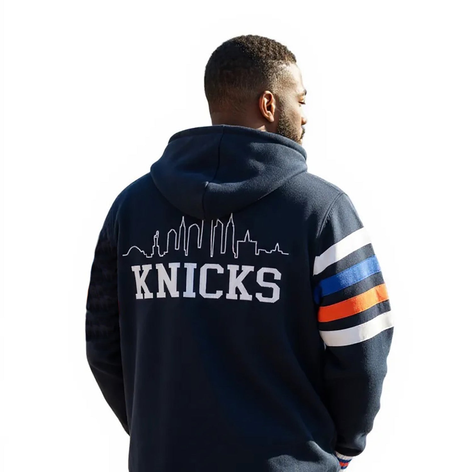 Wild Collective Knicks Hooded Jacquard Sweater Full Zip – Shop