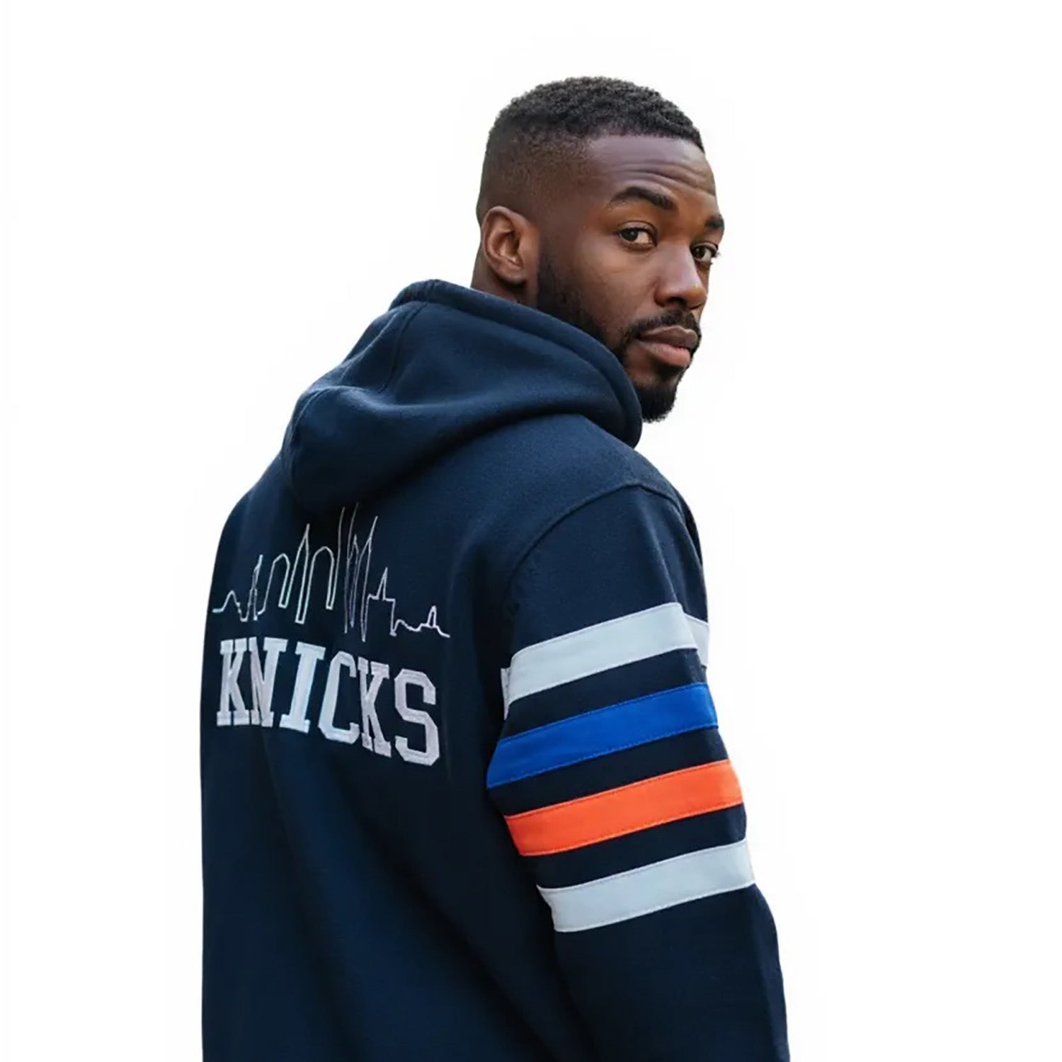 Wild Collective Knicks Hooded Jacquard Sweater Full Zip – Shop