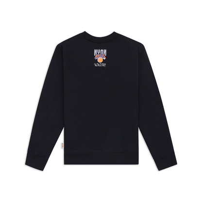 NYON x Knicks Skyscraper Black Crewneck - Back View