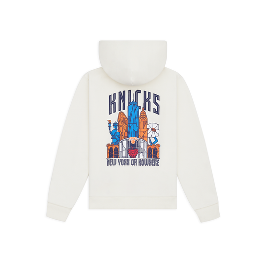 NYON x Knicks Skyscraper Cream Hoodie - Back View