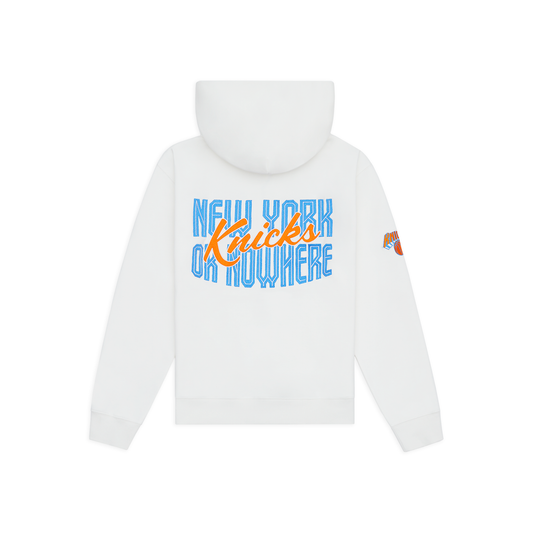 NYON x Knicks Crisscross Off White Zip Hoodie - Back View