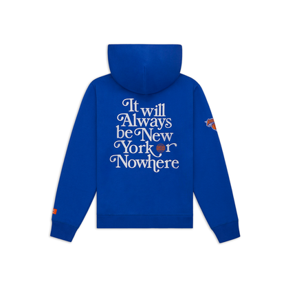 NYON x Knicks Royal Motto Hoodie - Back View