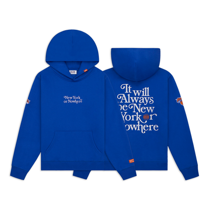 NYON x Knicks Royal Motto Hoodie - Full View