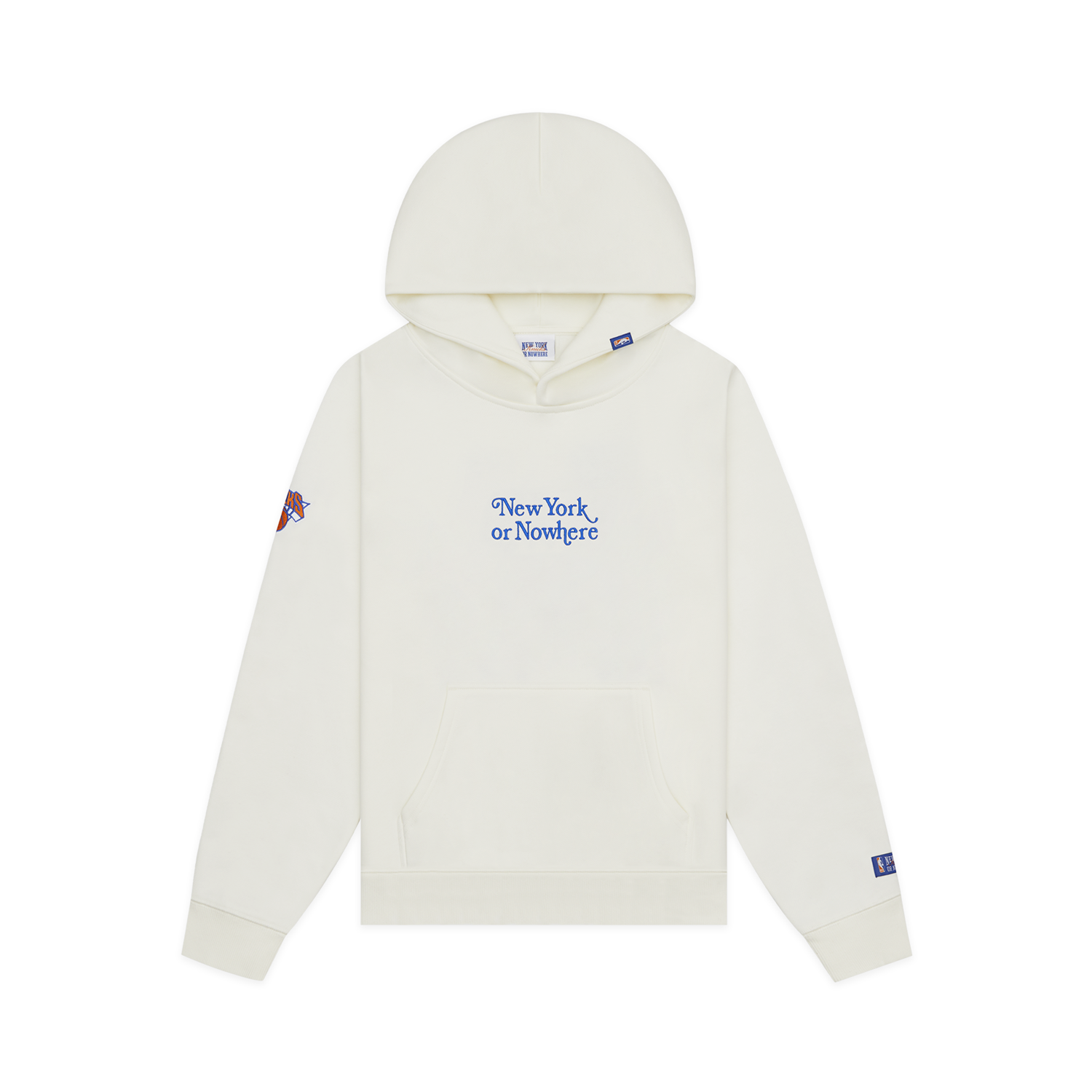 NYON x Knicks Ivory Motto Hoodie - Front View