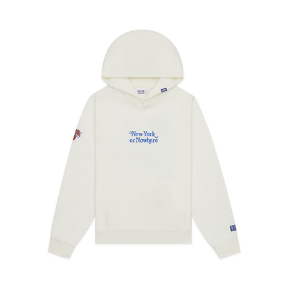 NYON x Knicks Ivory Motto Hoodie - Front View