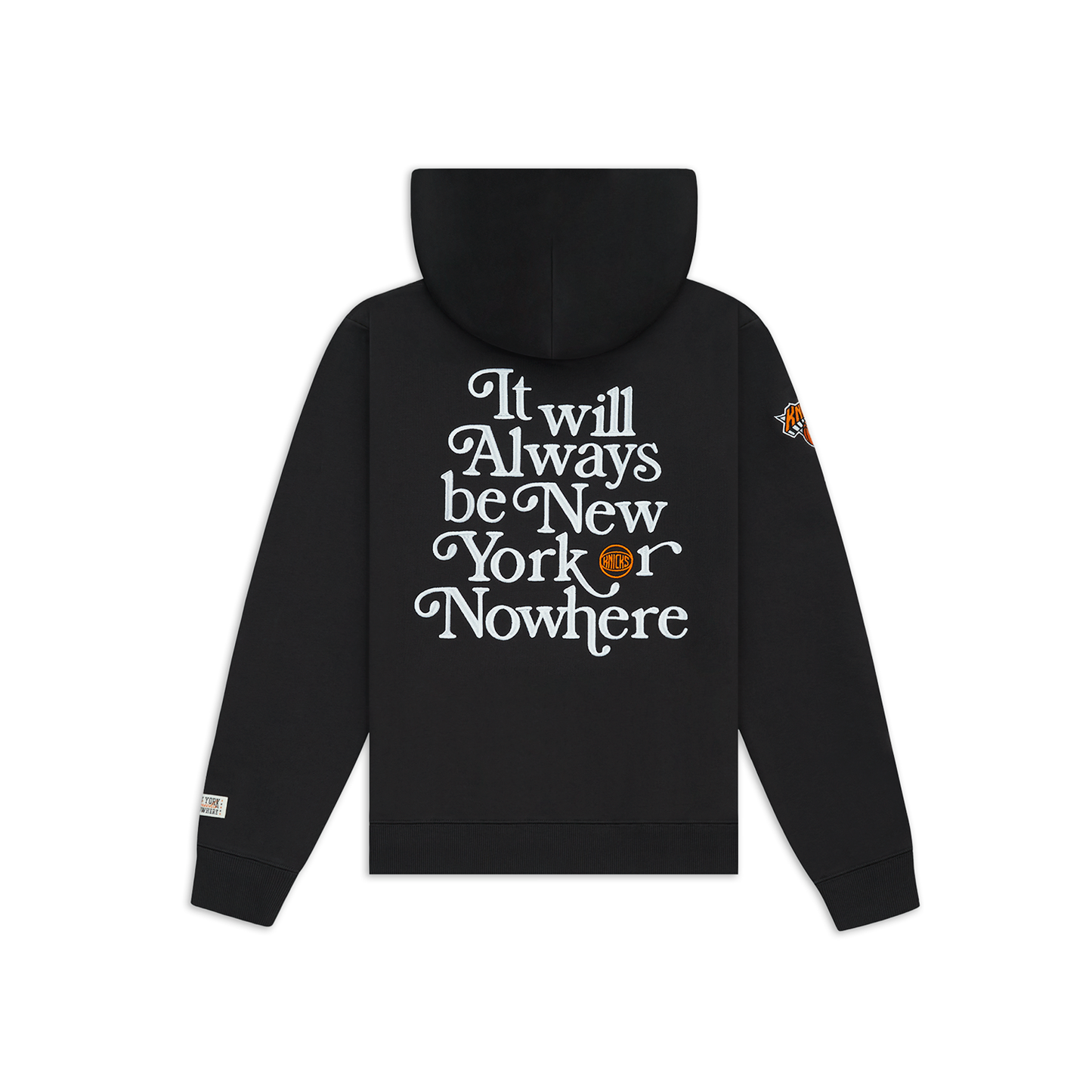 NYON x Knicks Black Motto Hoodie - Back View