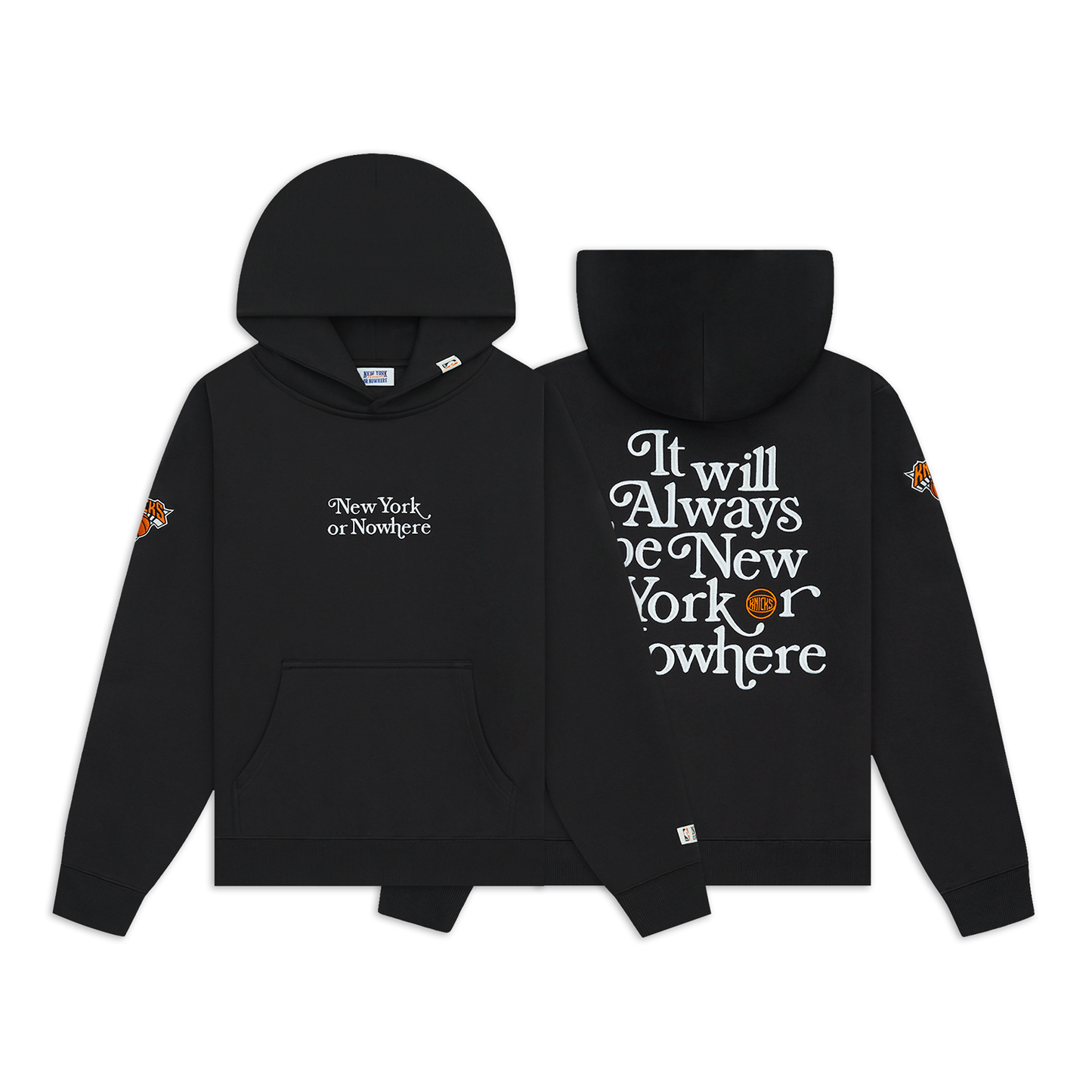 NYON x Knicks Black Motto Hoodie - Full View