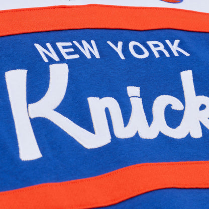 Mitchell & Ness Knicks Team Color Head Coach 1/4 Zip Pullover - Wordmark View