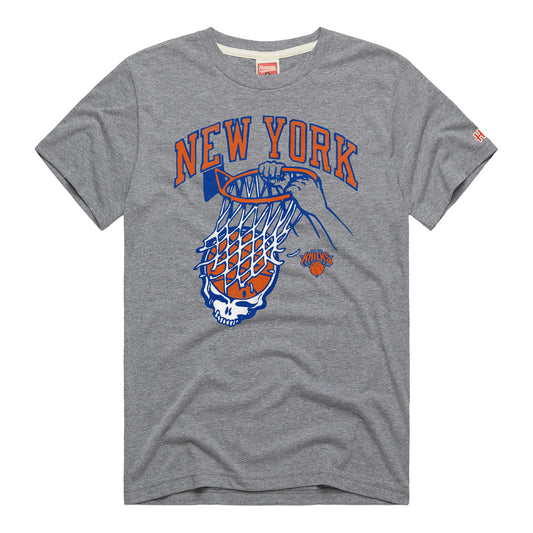 Homage Knicks x Grateful Dead T-Shirt In Grey - Front View