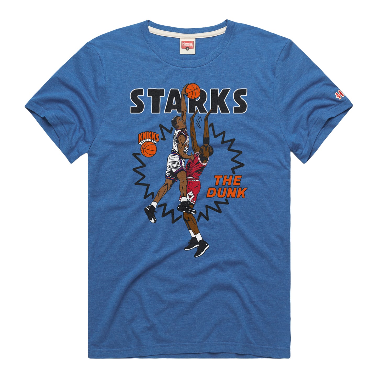 Homage John Starks Dunk Graphic Tee In Blue - Front View