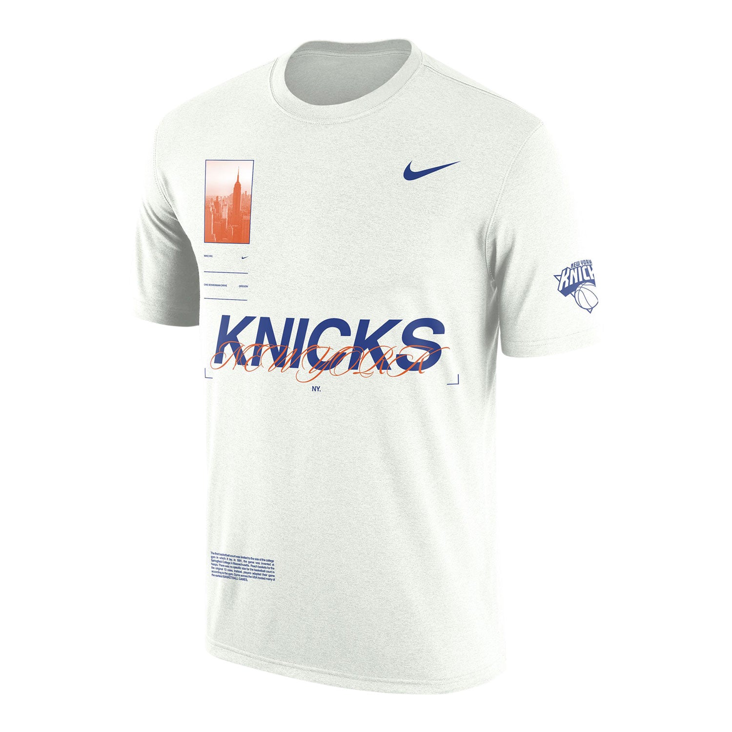 Nike Knicks Courtside Tee - In White - Front View