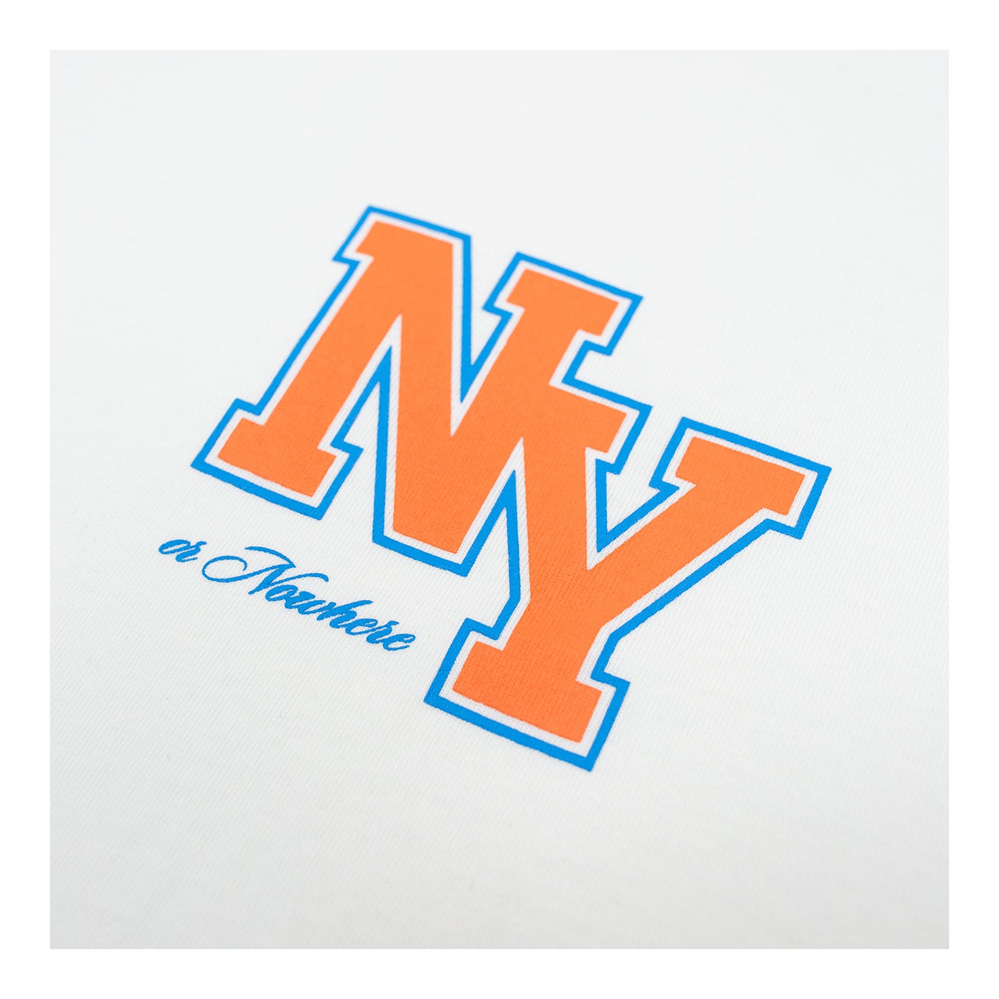 NYON x Knicks "Alumni" Tee - In White - Close Up Front View
