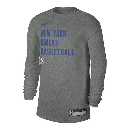 New York Knicks adidas On-Court Ultimate climalite Long Sleeve T-Shirt -  Blue