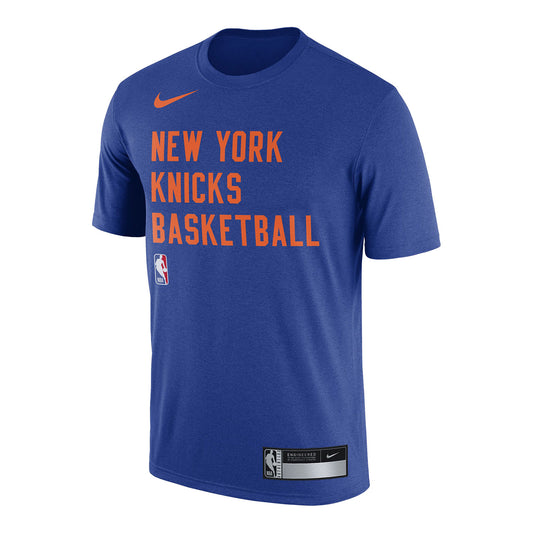 Nike Knicks On Court 23-24 Dri-fit Royal Practice T-Shirt - In Blue - Front View