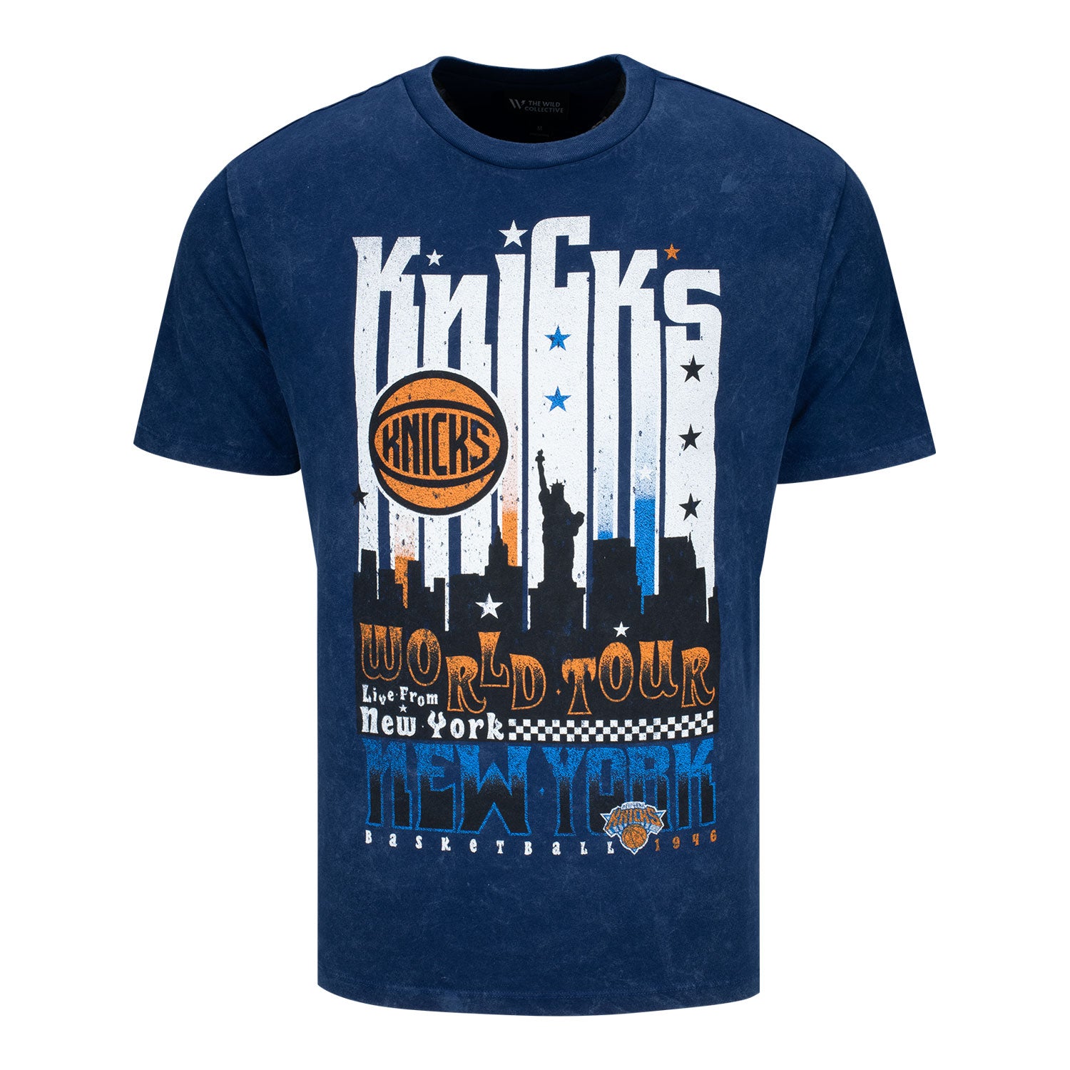 Wild Collective Knicks Skyline World Tour Band T-Shirt - Front View