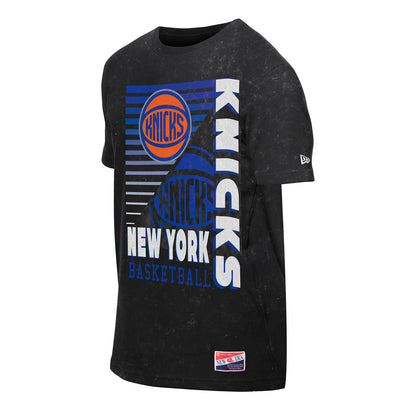 New Era Knicks Throwback Collection Washed Black Tee - Side View