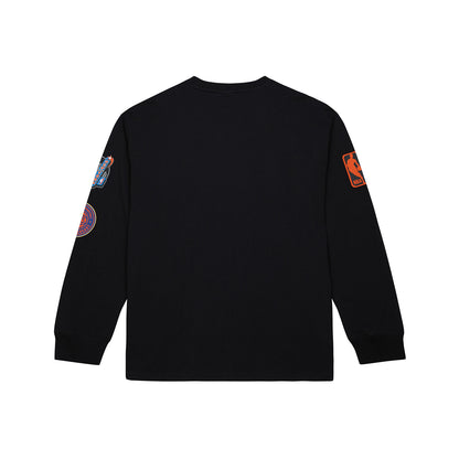 Mitchell & Ness Knicks Black Training Camp Longsleeve Tee - Back View