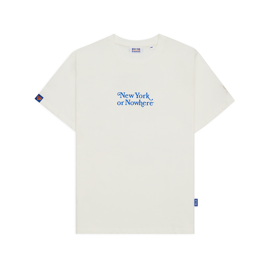 NYON x Knicks Ivory Motto Tee - Front View