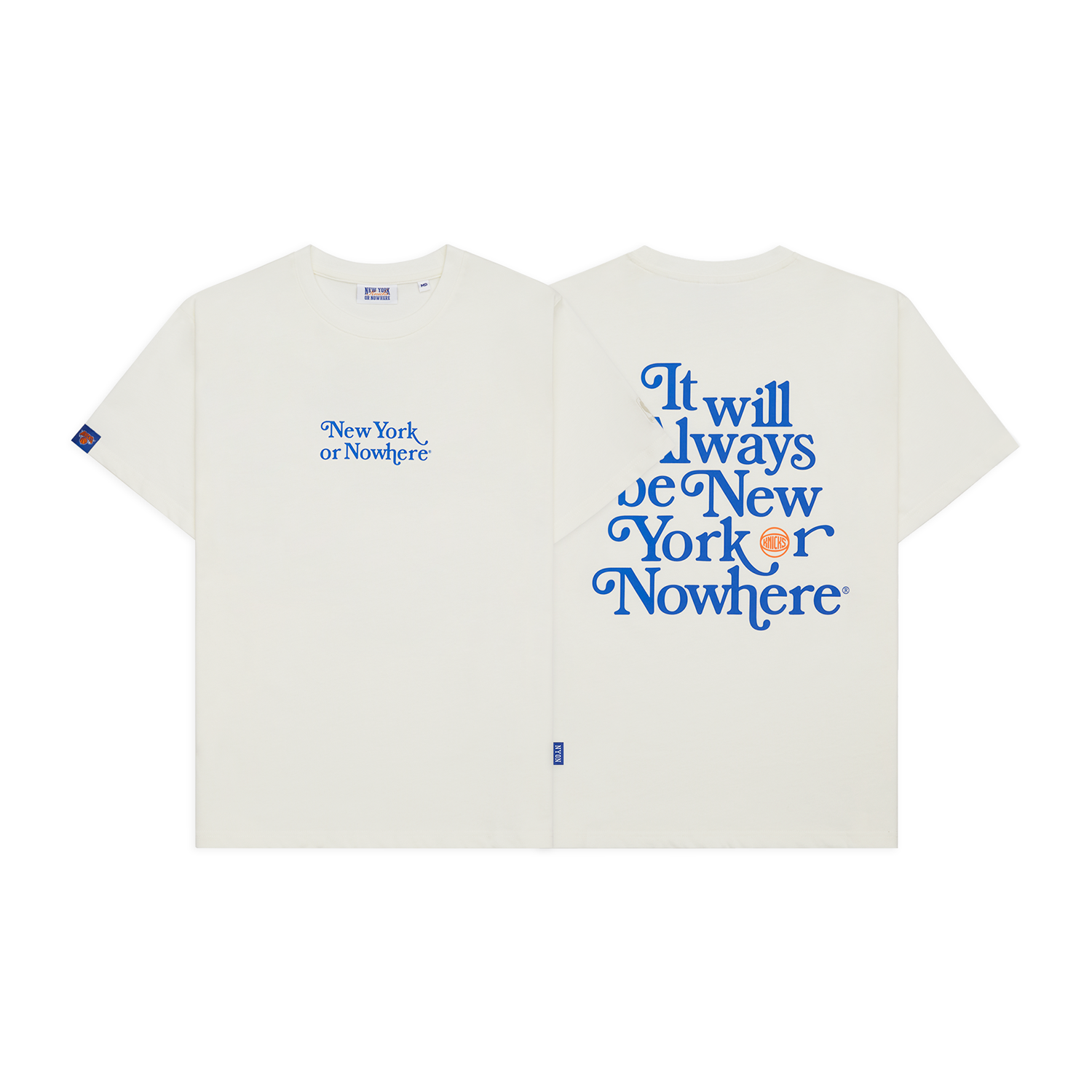 NYON x Knicks Ivory Motto Tee - Full View