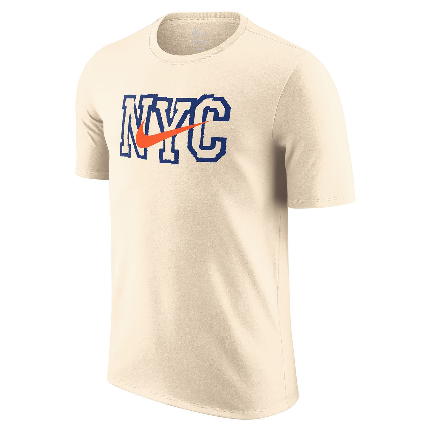 Nike Knicks City Edition 2025-26 Cream Essential Logo Tee - Front View