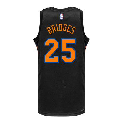 Mikal Bridges Nike Black Statement Swingman Jersey - Back View