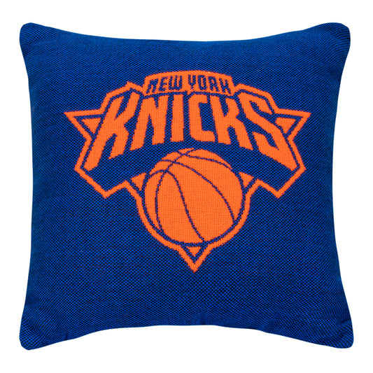 Northwest Knicks Invert Double Sided Jacquard Pillow - In Blue And Orange - Front View