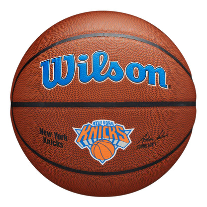 Wilson Knicks Alliance Basketball - In Brown - Front View