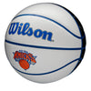 Wilson Knicks Mini Auto Basketball - In White - Angled Left View