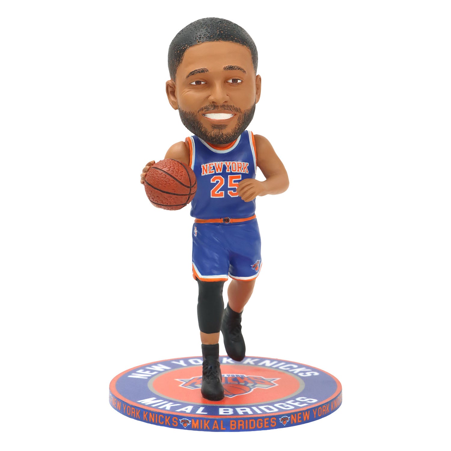 Knicks Mikal Bridges 5" Repeat Name Base Bobblehead - Front View