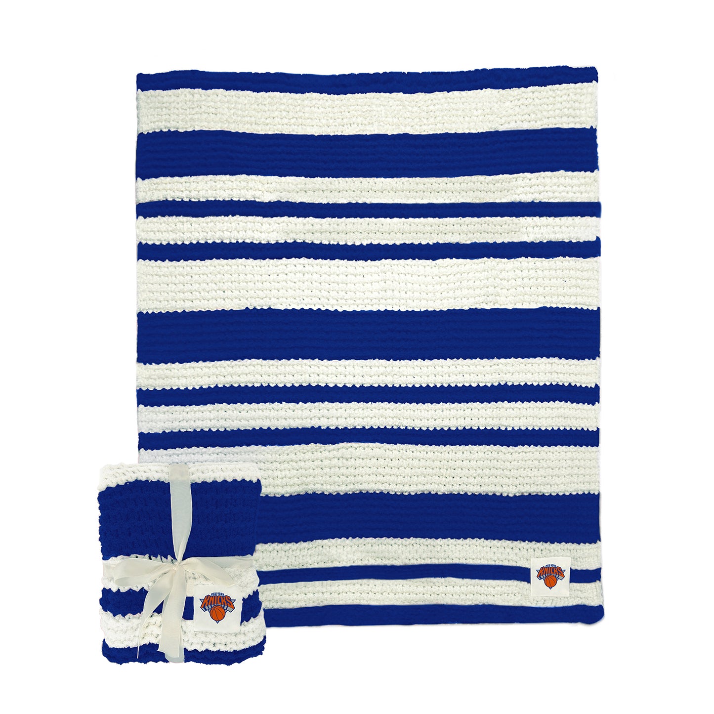 Knicks Cable Knit Blanket - Full View