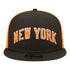 New Era Knicks City Edition 22-23 JR Kids Snapback Hat - In Black - Front View
