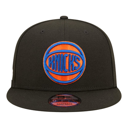 New Era Knicks City Edition 22-23 JR Kids Alt Snapback Hat - In Black - Front View