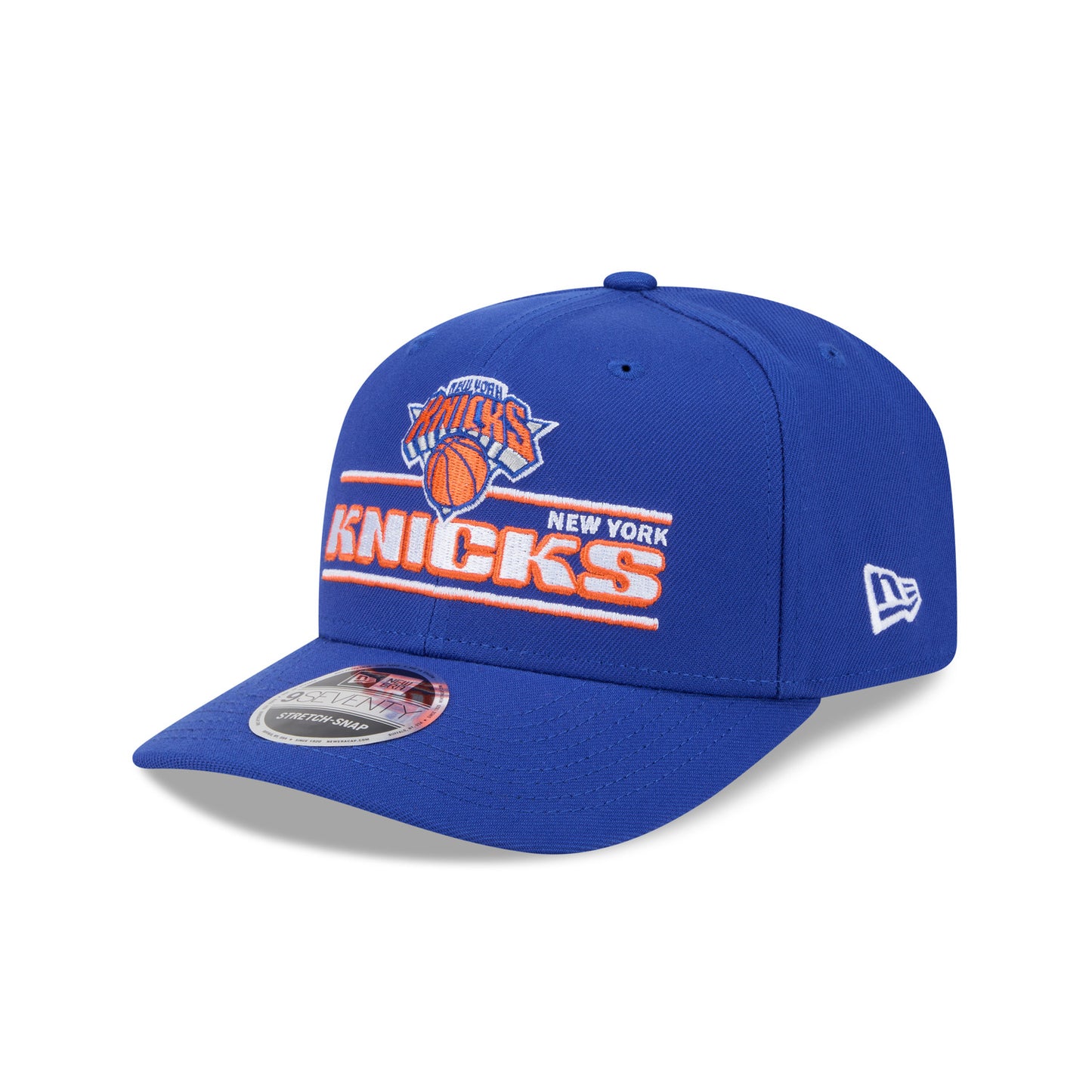 Youth New Era Knicks Stated 970 Stretch Snapback Royal - Front Left View