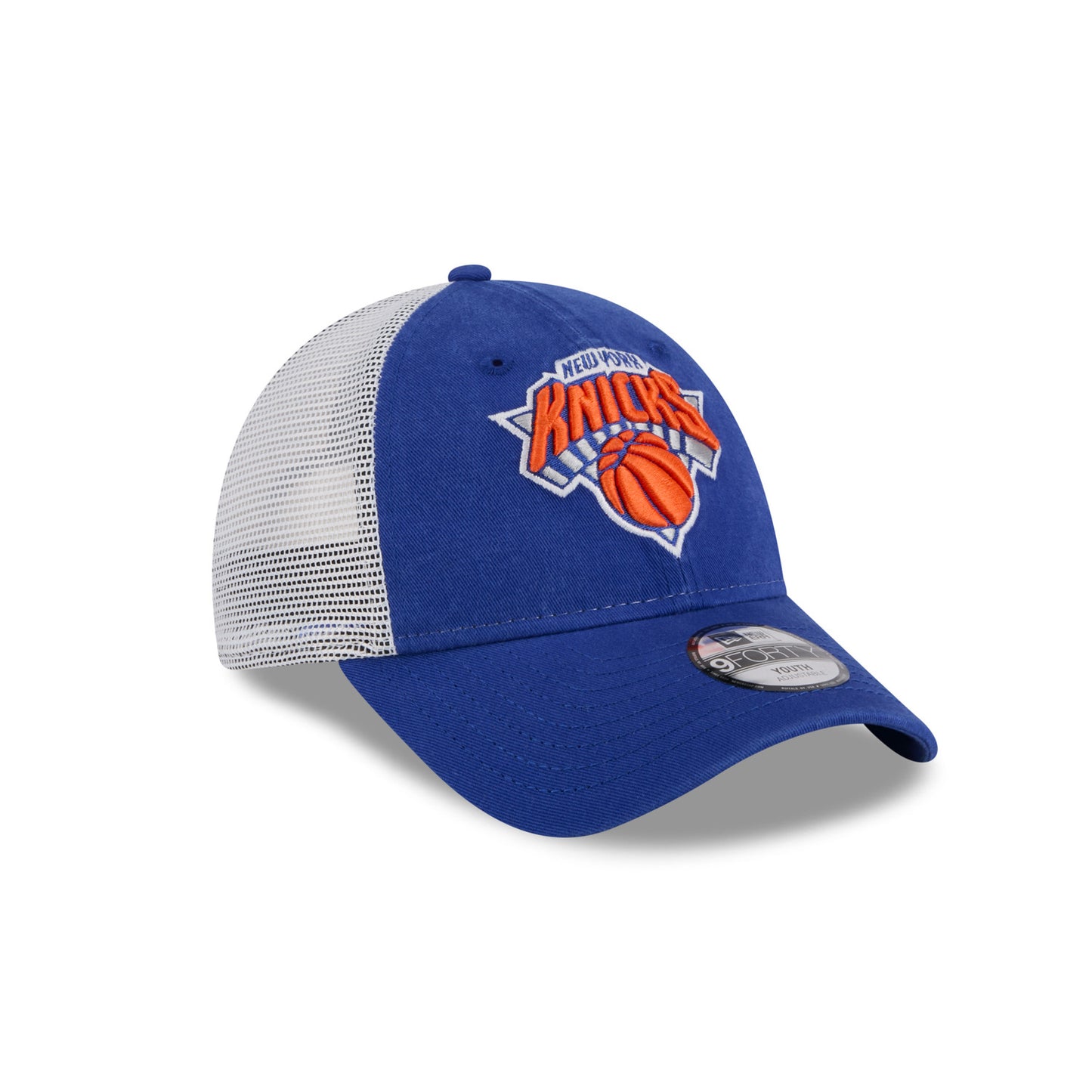 Youth New Era Knicks Royal 940 Trucker Adjustable - Front Right View