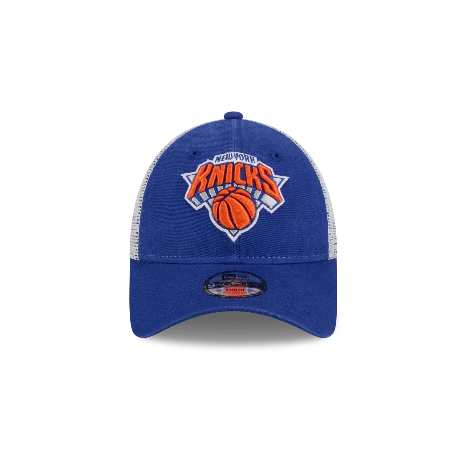 Youth New Era Knicks Royal 940 Trucker Adjustable - Front View