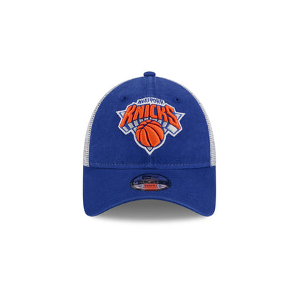 Youth New Era Knicks Royal 940 Trucker Adjustable - Front View
