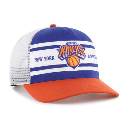 Youth '47 Brand Knicks Royal Double Header Stripe Hitch Snapback - Front View