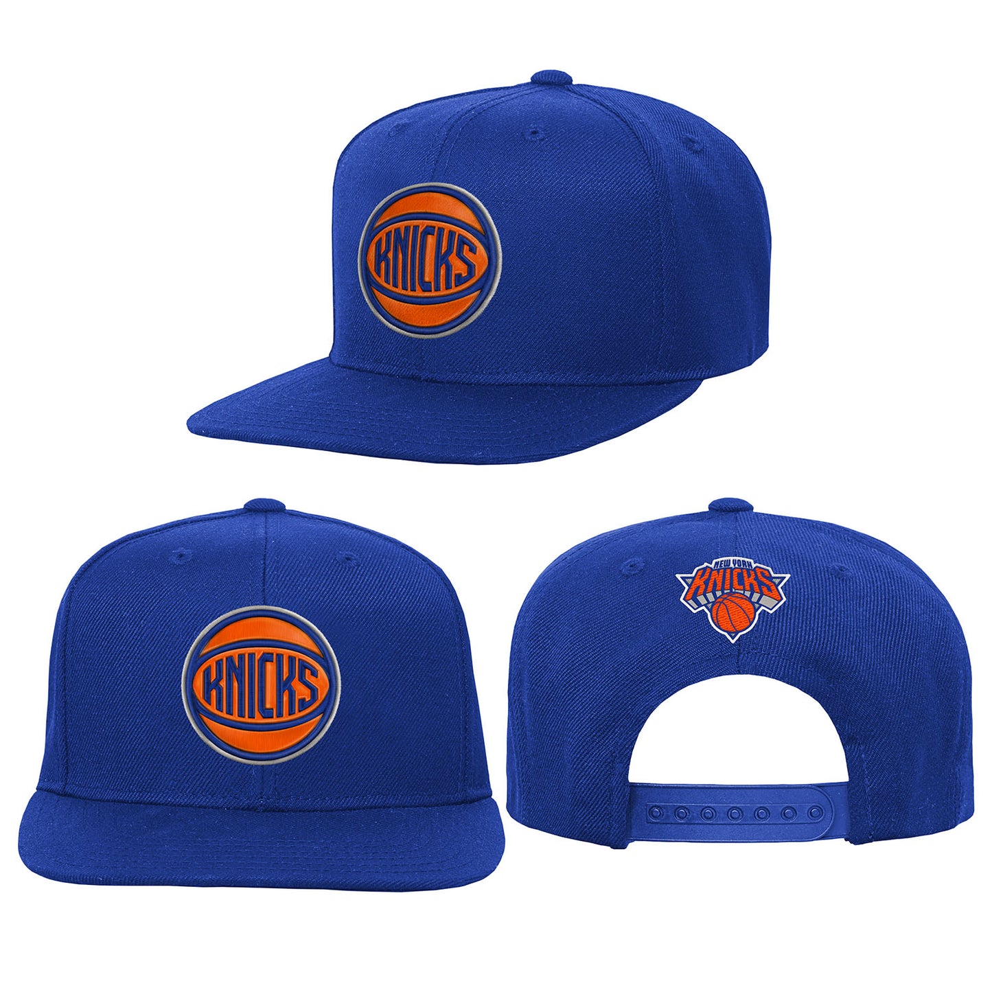 Youth Knicks Ball Logo Flatbrim Snapback - Full View