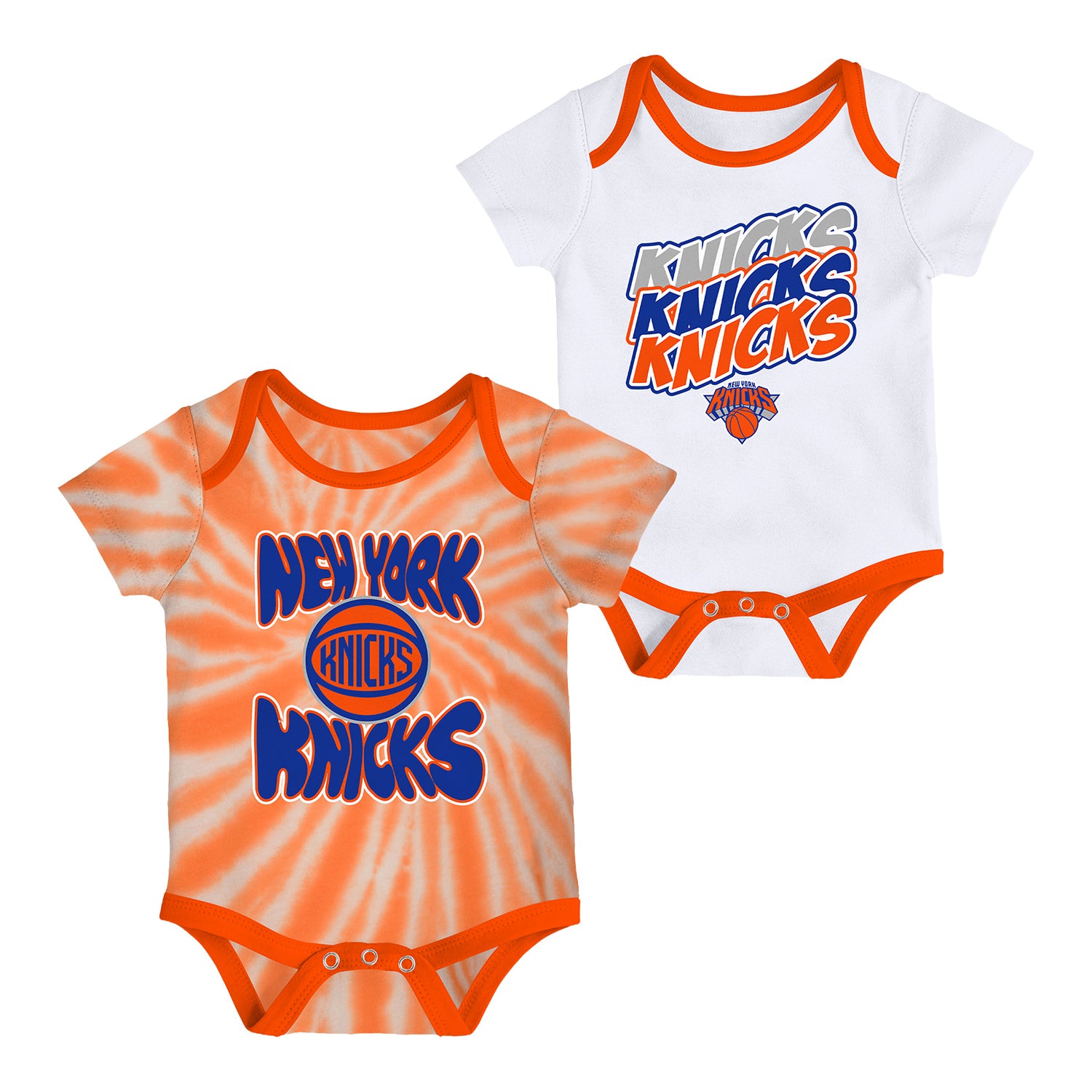 Infant Knicks 2 Pack Tie Dye Creeper In Orange & White - Front View