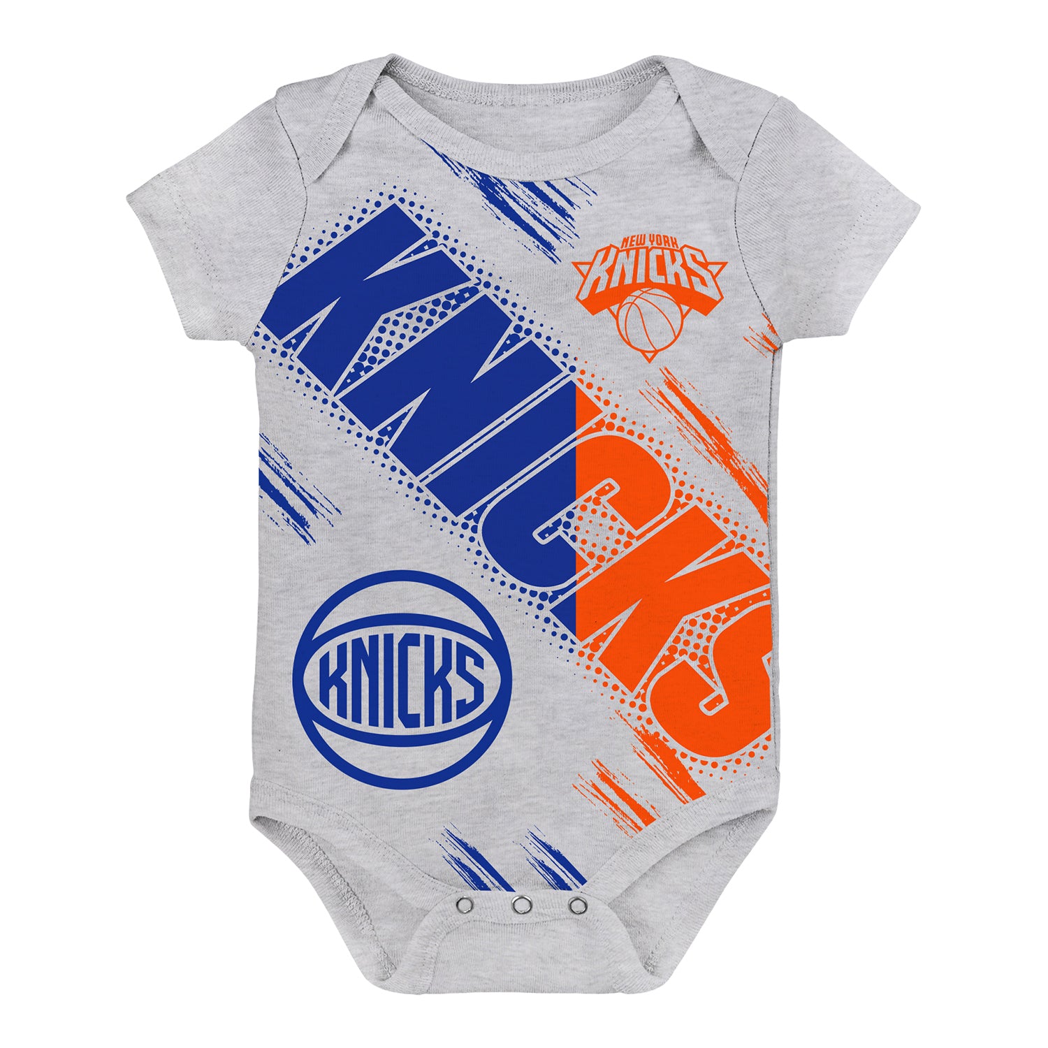 Infant Knicks Dribbles Creeper In Grey - Front View