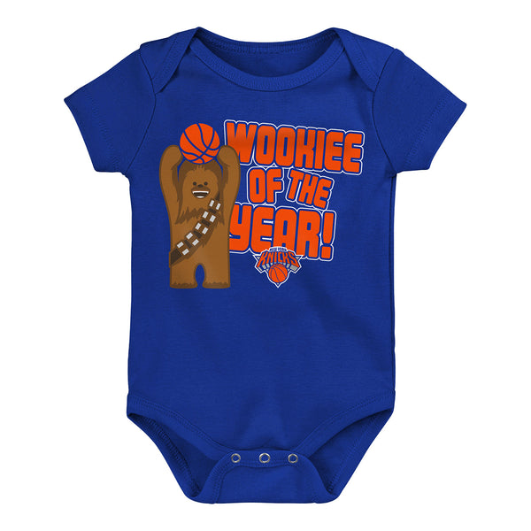 Newborn Knicks Star Wars Wookie of the Year Onesie - In Blue - Front View