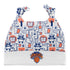 Infant New Era Knicks Zoo Animal Print Knit Hat In White, Blue & Orange - Front View