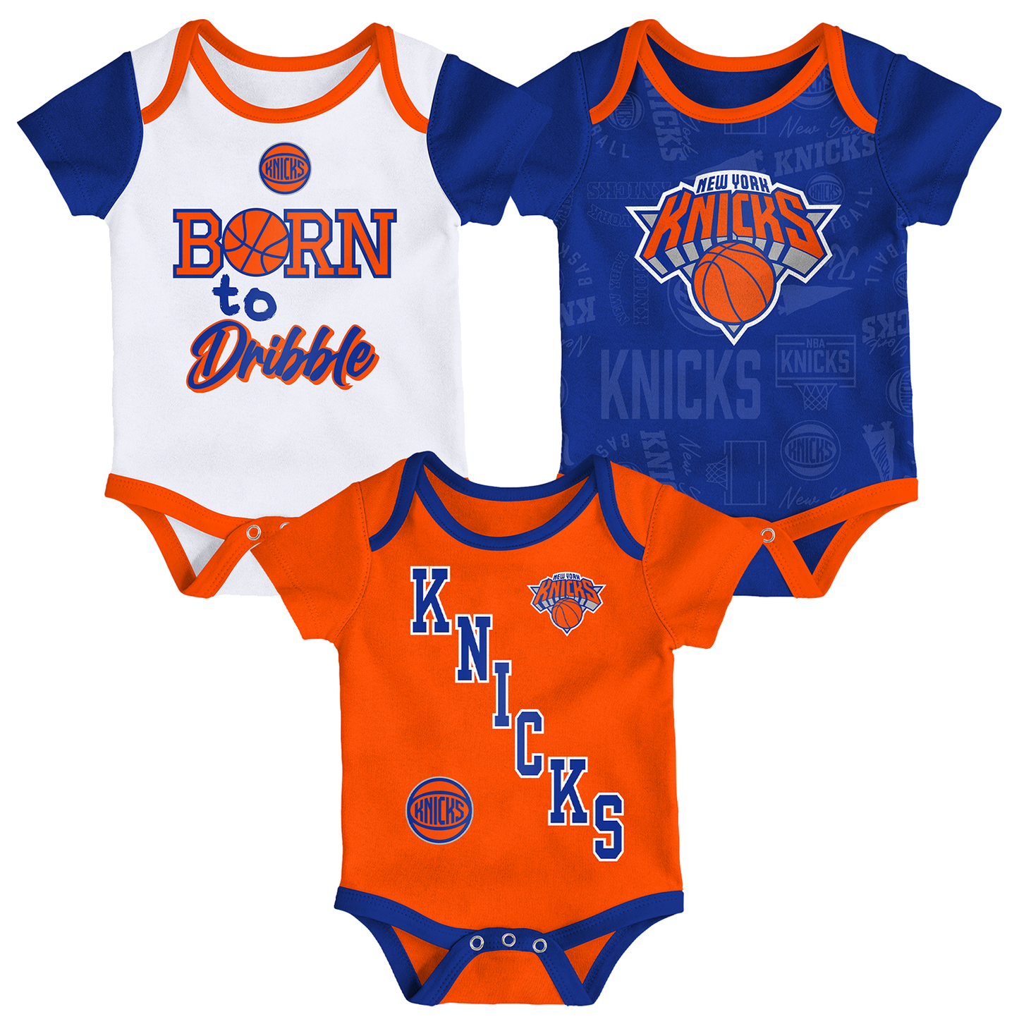 Newborn Knicks Born To Hoop 3 Piece Creeper Set - Full Sets View