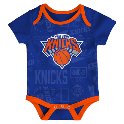 Newborn Knicks Born To Hoop 3 Piece Creeper Set - Front View