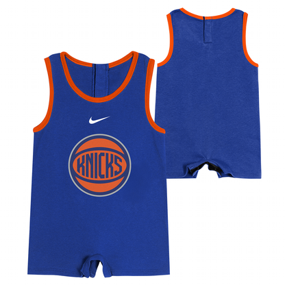 Nike Newborn Knicks Ball Logo Romper Onesie - Full View