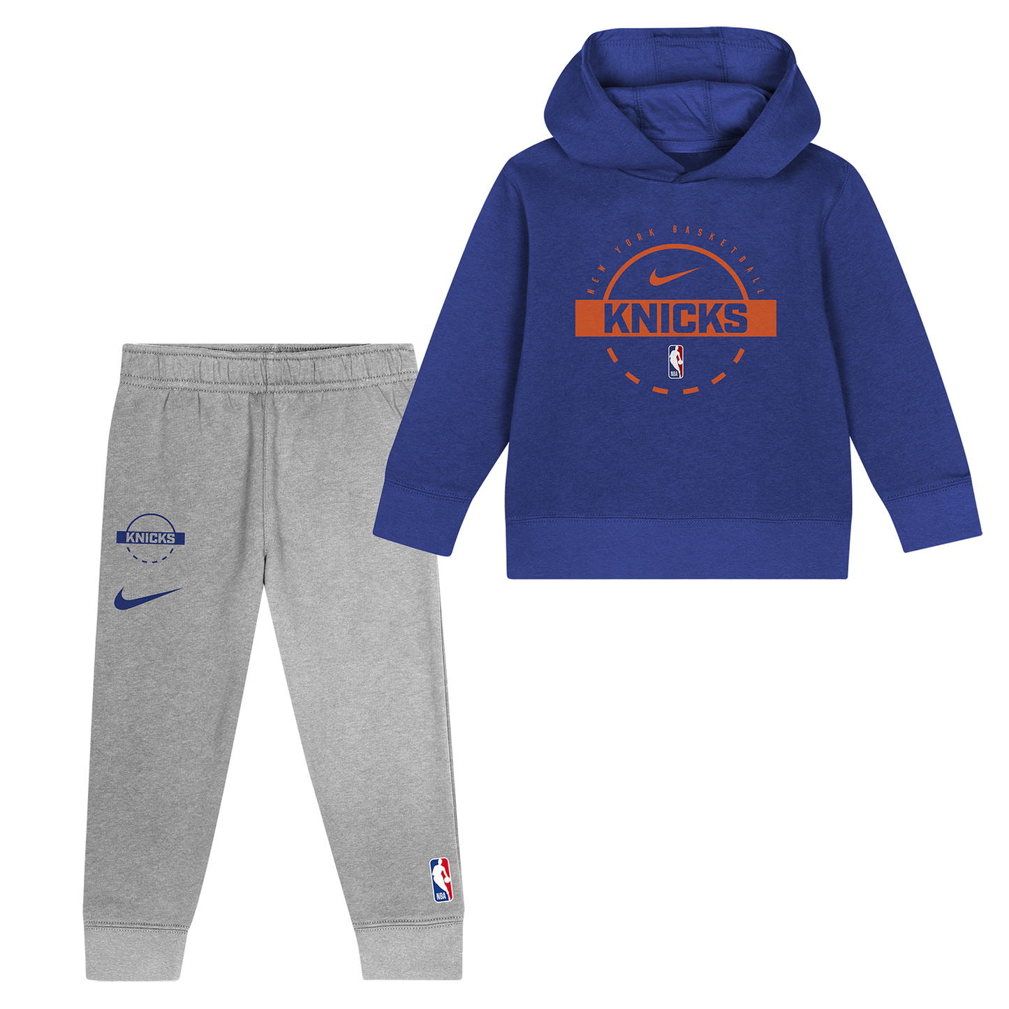 Nike Toddler Knicks Team Logo Club Fleece and Sweatpants Set - Full Set View