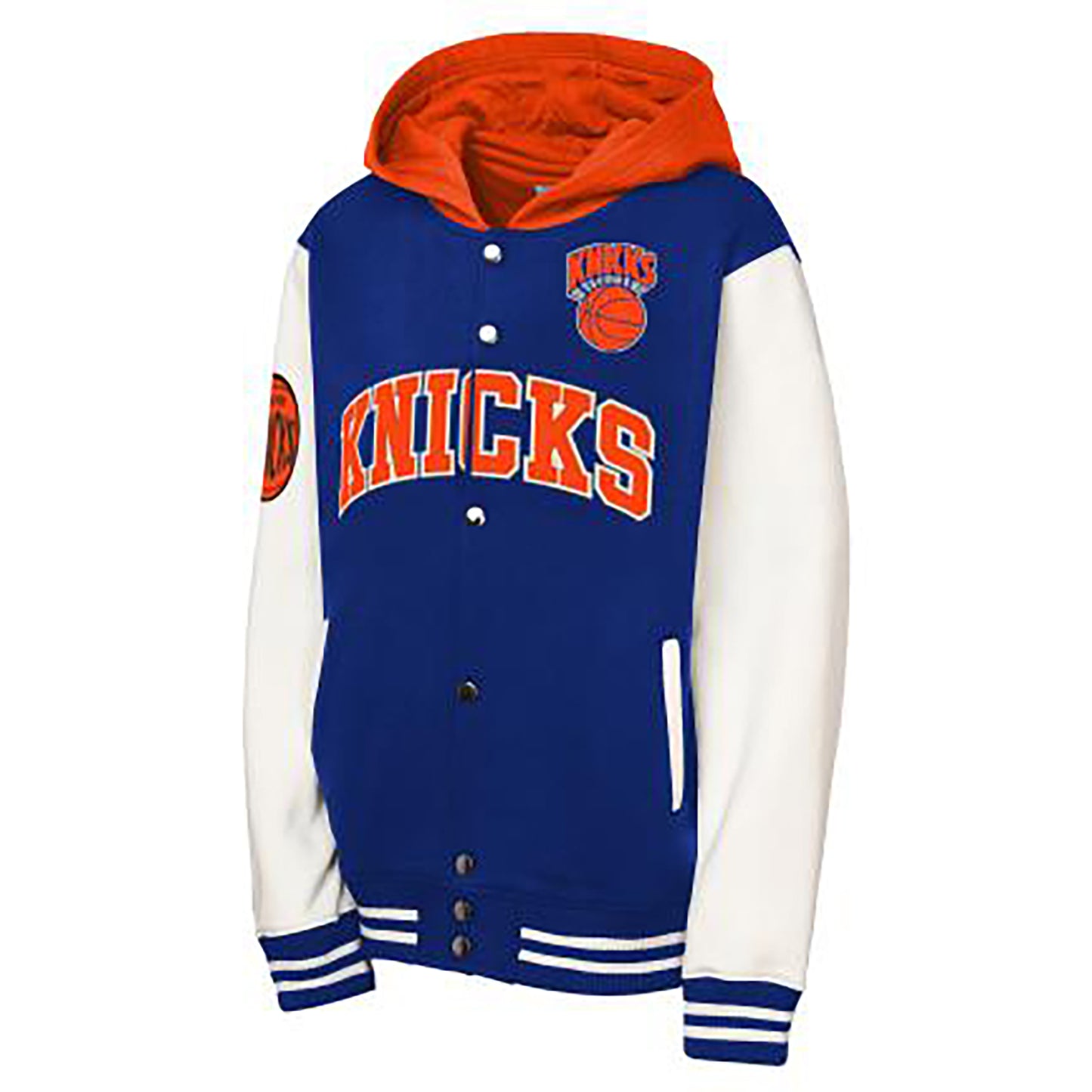 Toddler Mitchell & Ness Knicks Court Side Fleece Hooded Jacket - Front View