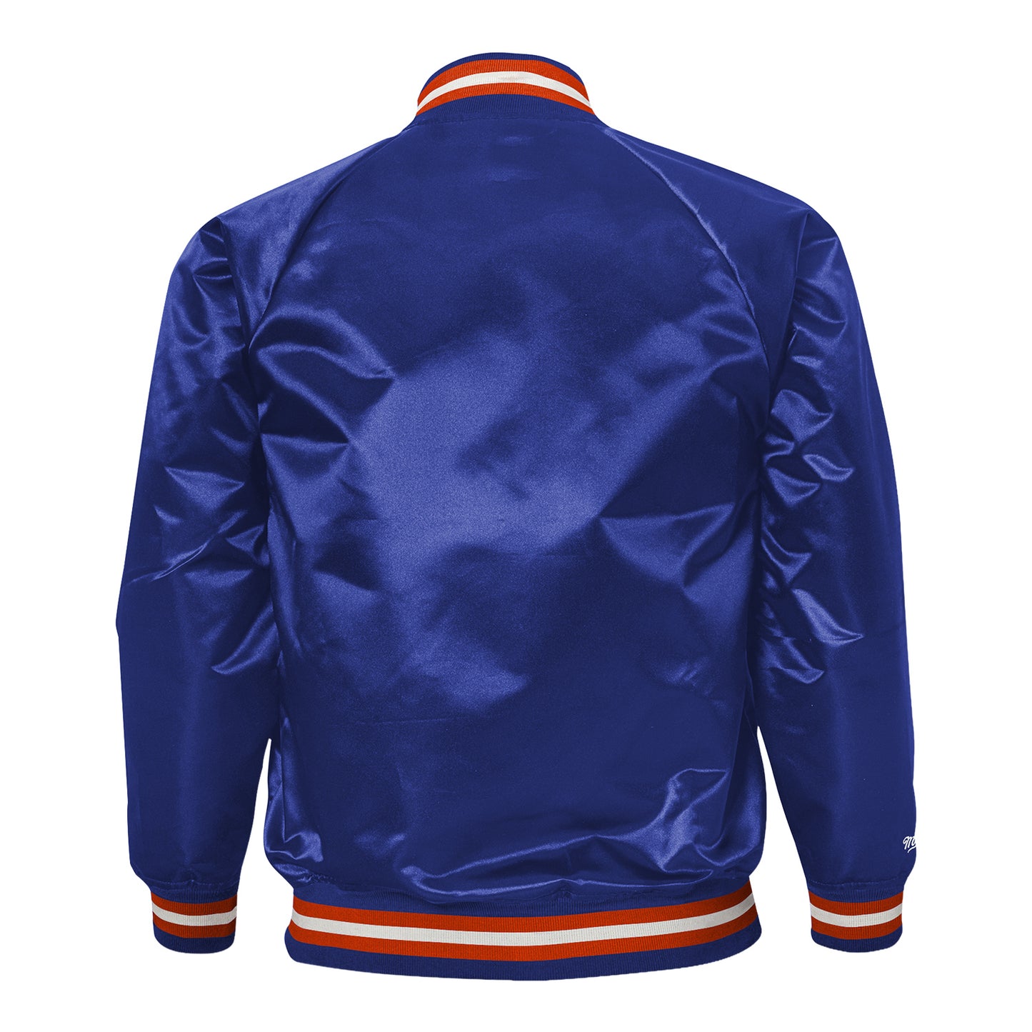 Mitchell & Ness Youth Knicks Satin Jacket In Blue - Back View