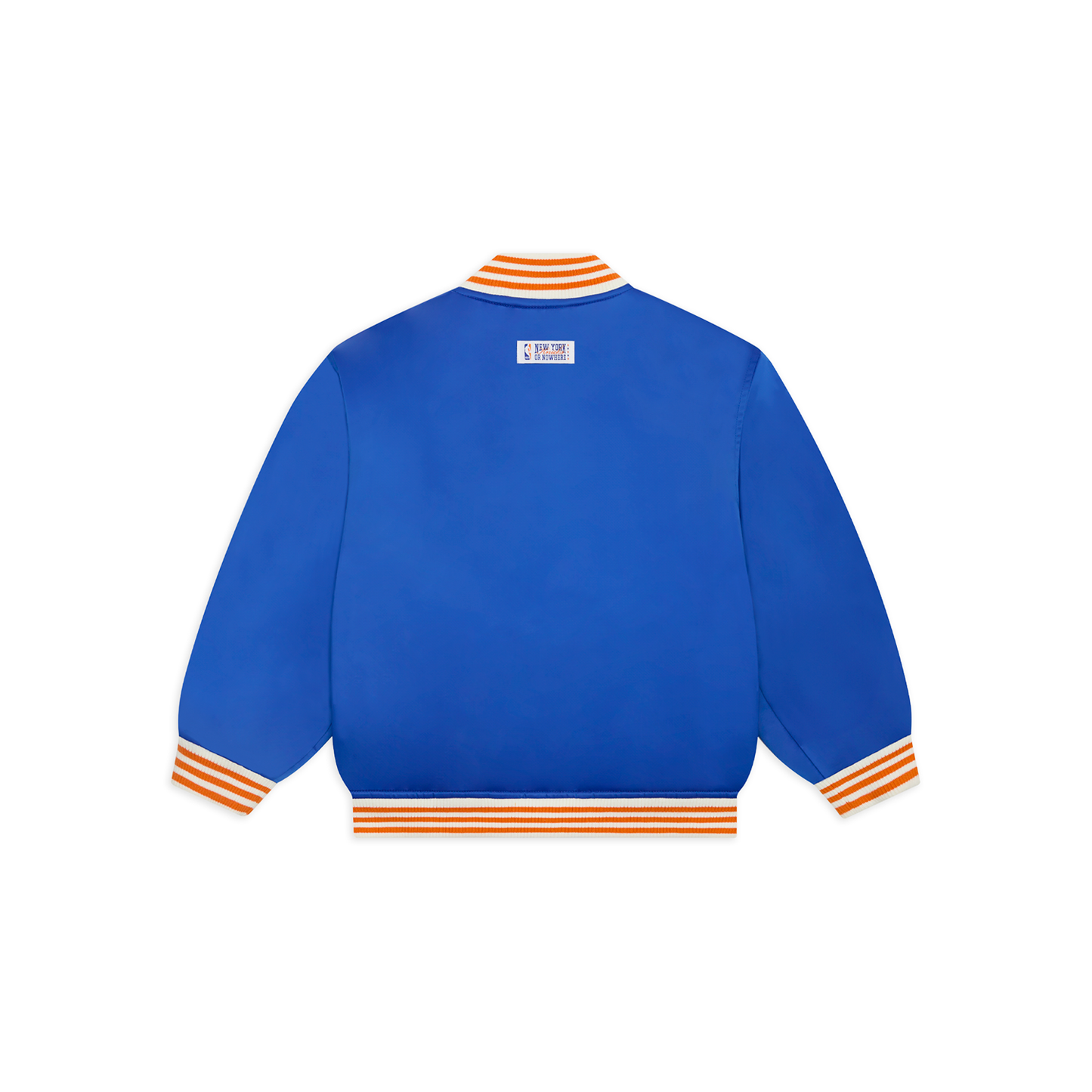 NYON x Knicks Toddler Downtown Satin Varsity Jacket - Back View